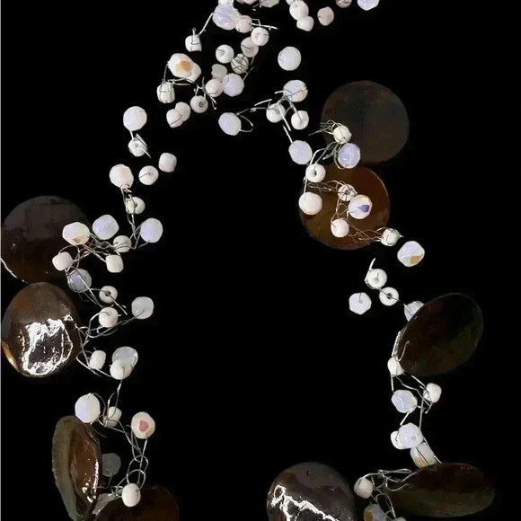 Freshwater Pearls, White Beads & Seashells on this beautiful Wrap Necklace - Picture 3 of 6